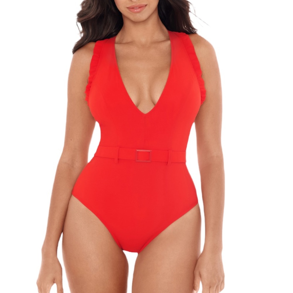 Skinnydippers Ruffle Plunge One Piece
